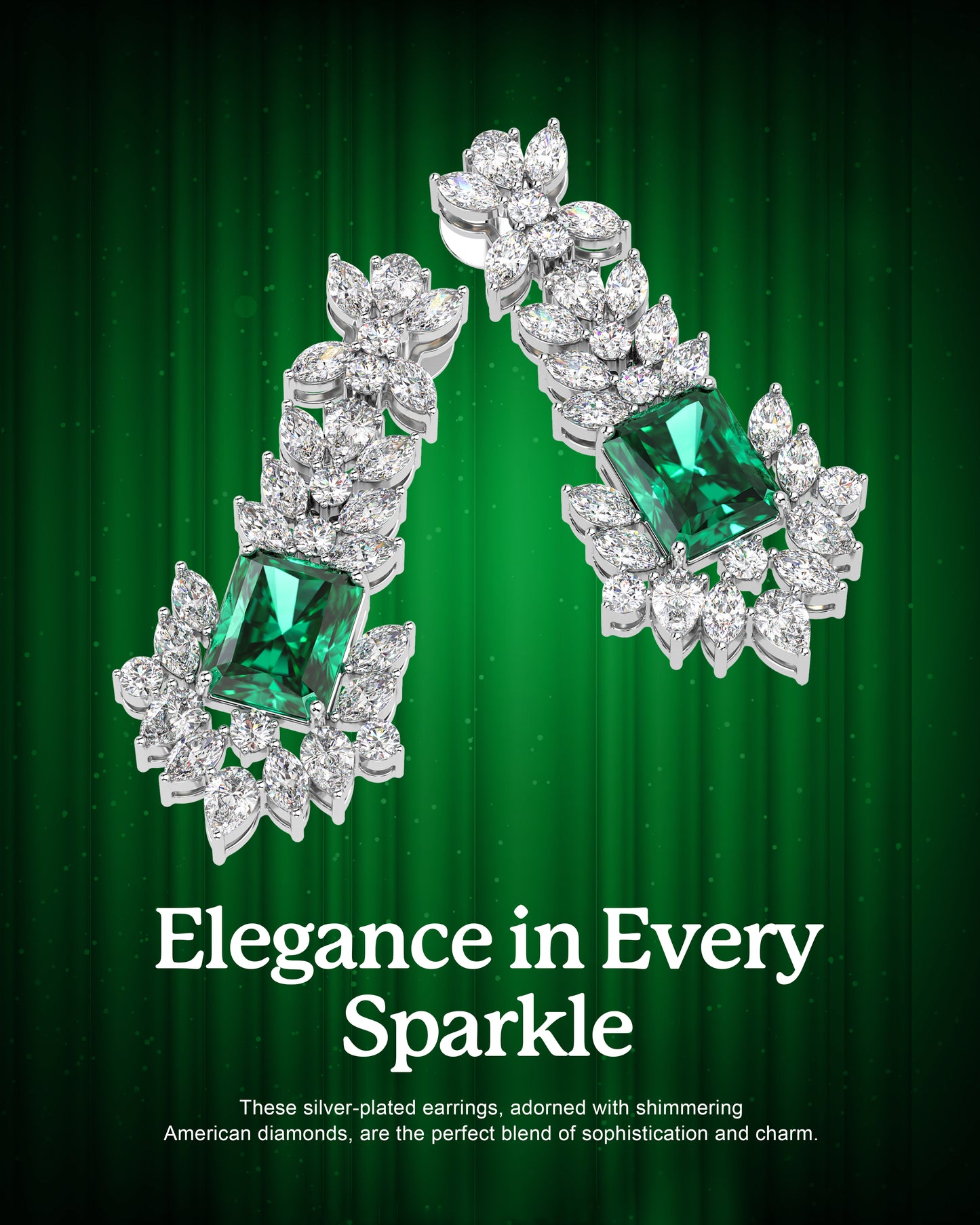 Green Square Pendent Set