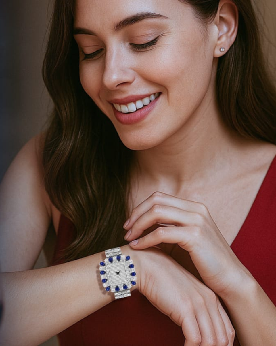 Blue Dial Women's Watch Gift for Wife Birthday Elegant – Milimisto