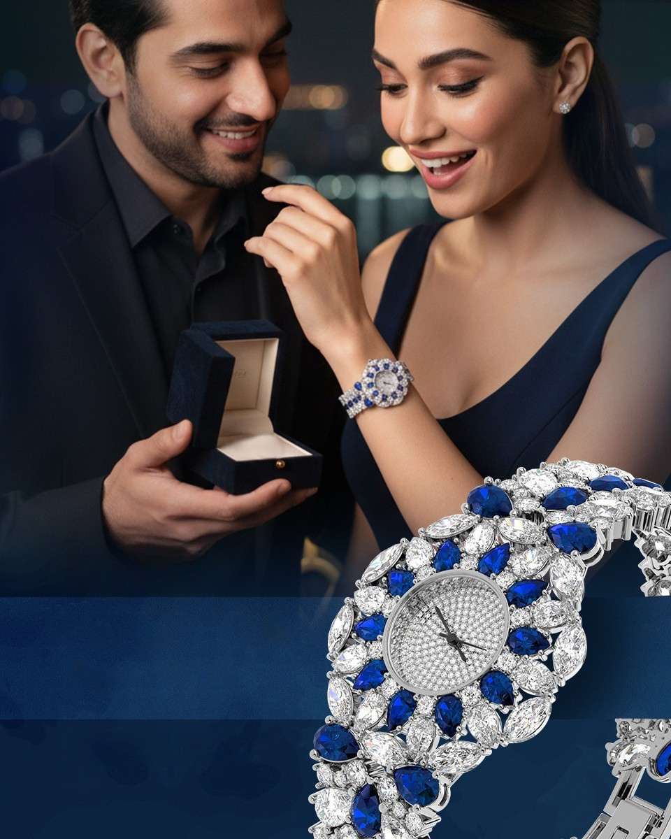 Blue Luxury Women's Watch Anniversary Gift for Wife – Milimisto