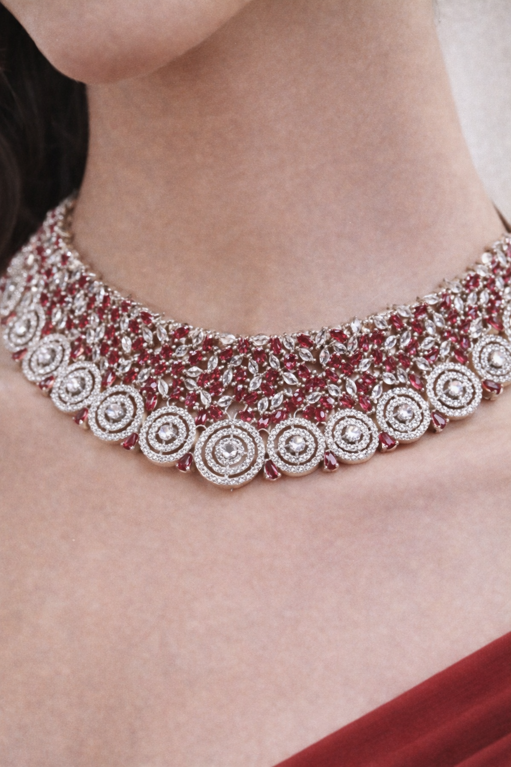 Elegant Ruby Necklace Set