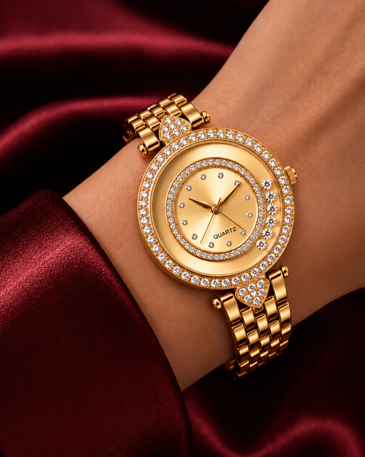 Women's Gold Diamond Quartz Watch - Milimisto