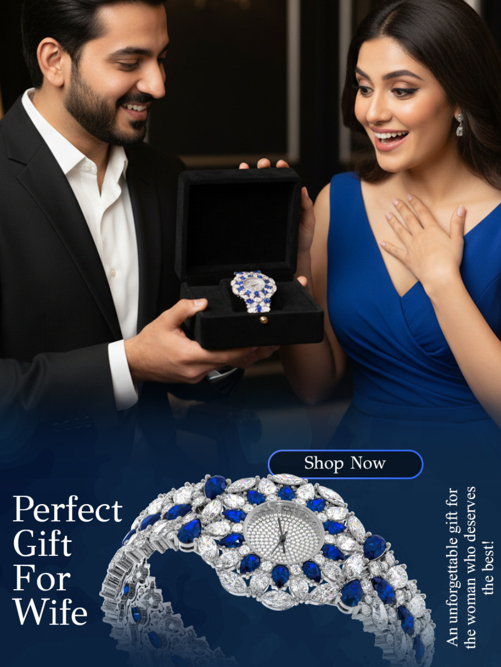 Queen's Blue Signature Women's Watch : Gift for Wife