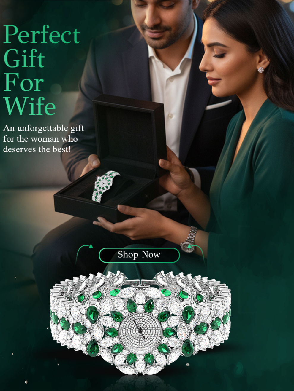 Paris Green Signature Women's Watch : Gift for Wife