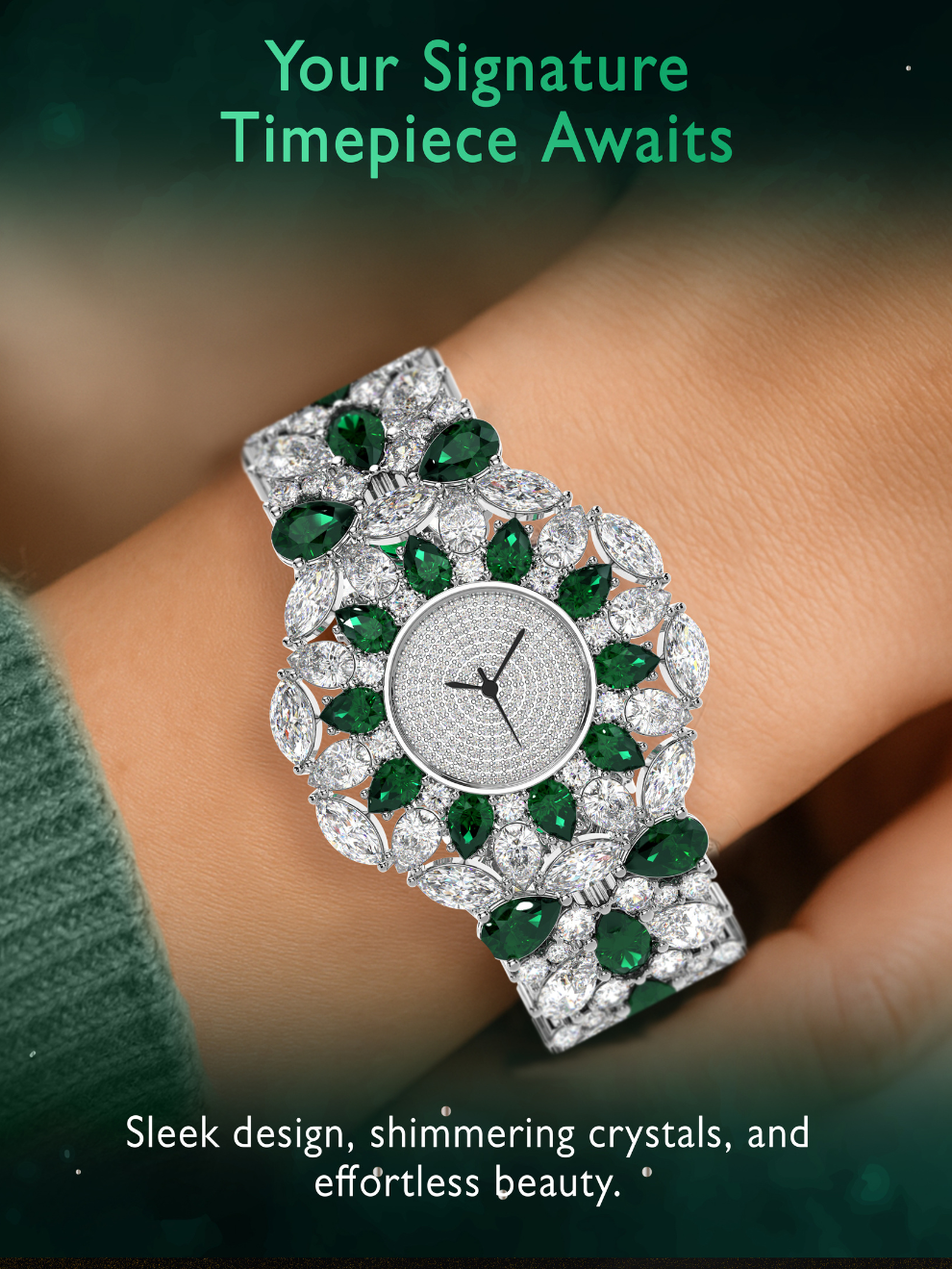 Paris Green Signature Women's Watch : Gift for Wife